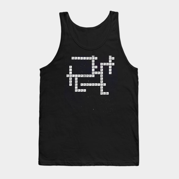 DOCTOR WHO: Gallifreyan Scrabble Tank Top by MinxMacabre